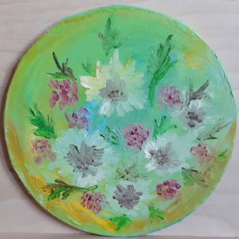 Pintura titulada "Flower sonatina (oi…" por Poly, Obra de arte original, Oleo Montado en Panel de madera