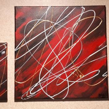 Painting titled "Red fire" by Bert, Original Artwork, Acrylic