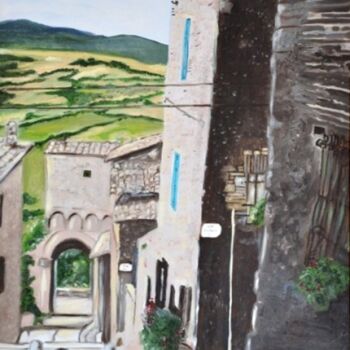 Pittura intitolato "paesaggio toscano" da Pompea Di Stefano, Opera d'arte originale, Altro