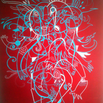 Pittura intitolato "soulmary" da P#Nk, Opera d'arte originale, Acrilico