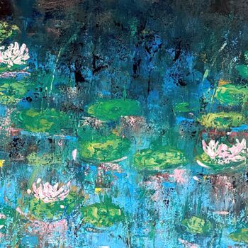 Pintura titulada "Enigmatic Water Gar…" por Pooja Verma, Obra de arte original, Acrílico Montado en Bastidor de camilla de m…
