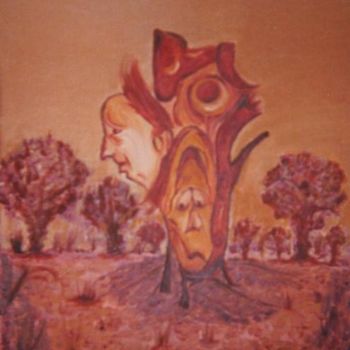 Peinture intitulée "Old Tree" par Poonam Saxena, Œuvre d'art originale