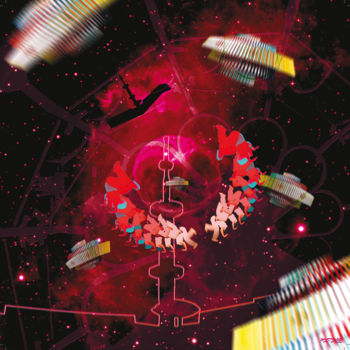Arte digitale intitolato "Flying saucer dance" da Pootshee, Opera d'arte originale, Fotomontaggio