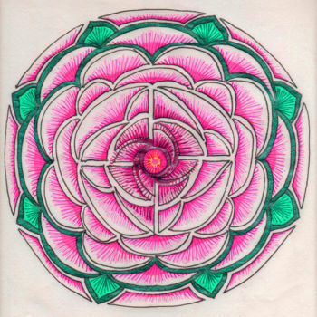 Σχέδιο με τίτλο "mandala-03" από Pootshee, Αυθεντικά έργα τέχνης, Στυλό