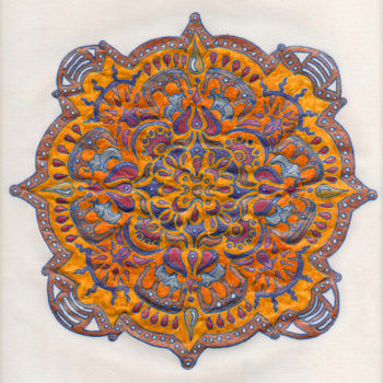 Desenho intitulada "mandala-07" por Pootshee, Obras de arte originais, Canetac de aerossol