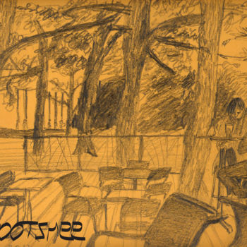 "Café du Thabor" başlıklı Resim Pootshee tarafından, Orijinal sanat, Kalem