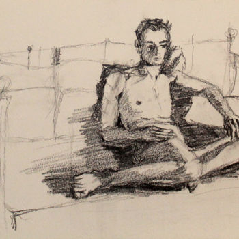 Desenho intitulada "Male nude - 02 - 20…" por Pootshee, Obras de arte originais, Lápis