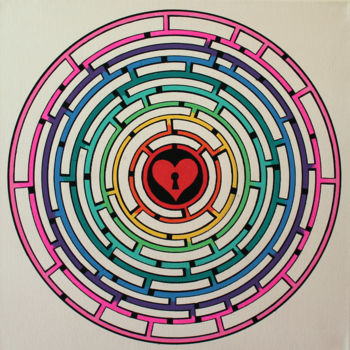 Drawing titled "mandala-canvas-04" by Pootshee, Original Artwork, Marker