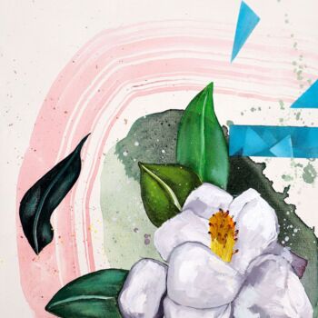 Schilderij getiteld "Magnolia - Artemis" door Poonam Choudhary, Origineel Kunstwerk, Acryl