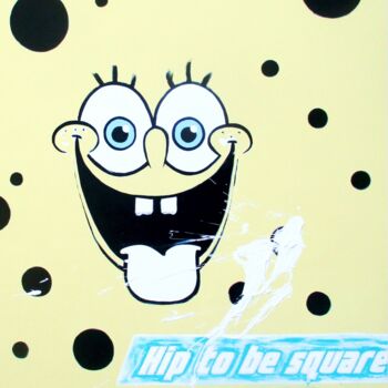 Painting titled "Spongebob - Hip to…" by Pop Art By Super Pop Boy, Original Artwork, Acrylic