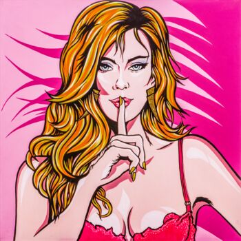 Painting titled "Shhhhh..." by Pop Art World, Original Artwork, Acrylic