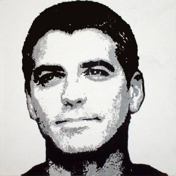 Malerei mit dem Titel "George Clooney - Wh…" von Günther Roth, Original-Kunstwerk