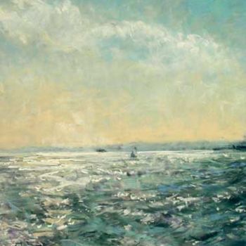 Painting titled "On the Hudson" by Jill Van Hoorn, Original Artwork