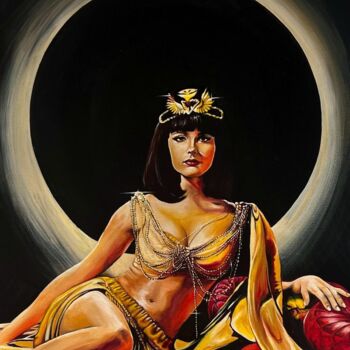 Painting titled "Egyptian queen" by Popescu Denisa, Original Artwork, Oil