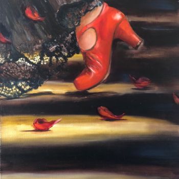 Картина под названием "Диалог" - Elena Popova, Подлинное произведение искусства, Масло Установлен на Деревянная рама для нос…