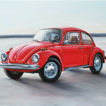 Картина под названием "Red beetle" - Popova Josephine, Подлинное произведение искусства, Акрил Установлен на Деревянная рама…