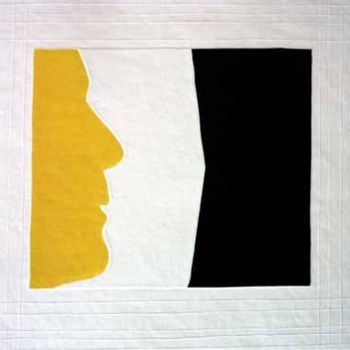 Painting titled "Right Yellow Profile" by Jacob Porat, Original Artwork
