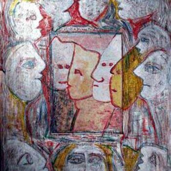 Malarstwo zatytułowany „Human Face” autorstwa Jacob Porat, Oryginalna praca, Olej
