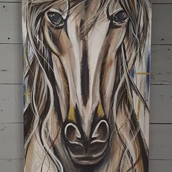 Peinture intitulée "Cheval" par Estelle Bénard, Œuvre d'art originale, Acrylique