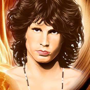Digitale Kunst getiteld "Jim Morrison" door Montana Giuseppe Pinô, Origineel Kunstwerk, Digitaal Schilderwerk