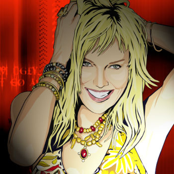 Digital Arts titled "Sharon Stone" by Montana Giuseppe Pinô, Original Artwork, Digital Painting