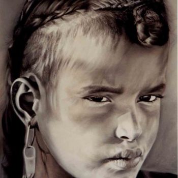 Картина под названием "ENFANT DU MAROC" - Laure Peyroux, Подлинное произведение искусства, Масло