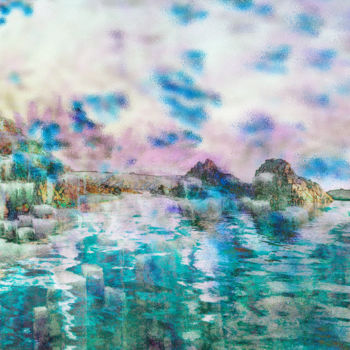 Digitale Kunst mit dem Titel "Das Meer im Blick" von Sigrid Gombert, Original-Kunstwerk, Digitale Malerei
