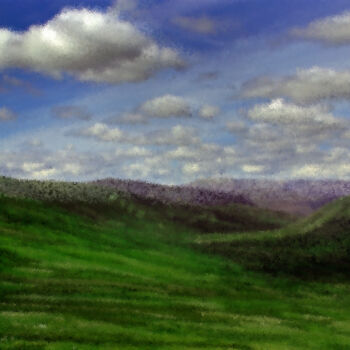 Digitale Kunst mit dem Titel "Landschaft jede Sek…" von Sigrid Gombert, Original-Kunstwerk, Digitale Malerei