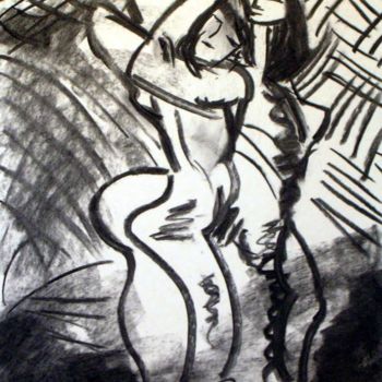 Zeichnungen mit dem Titel "la couples" von Josette Postel, Original-Kunstwerk