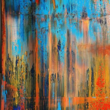 Pittura intitolato "Flower rain at dawn" da Sergei Potapov, Opera d'arte originale, Olio