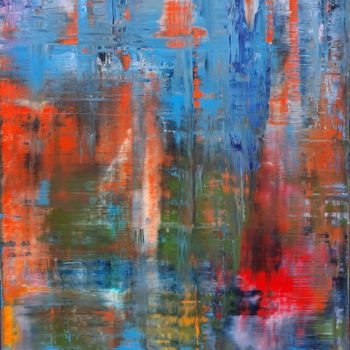 Painting titled "Abstraction №4" by Sergei Potapov, Original Artwork, Oil Mounted on Wood Stretcher frame