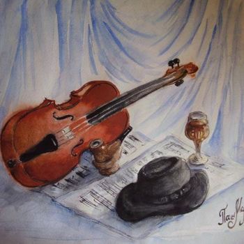 Картина под названием "Скрипка" - Mariem, Подлинное произведение искусства
