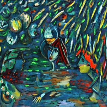Картина под названием "Вечернее купание" - Vladimir Potemkin, Подлинное произведение искусства