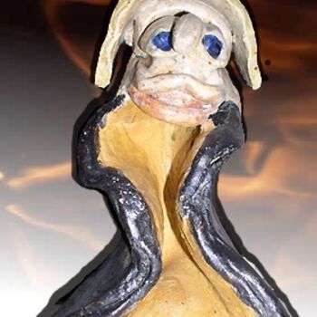 Sculpture titled "Flammes1" by Johnluca, Original Artwork, Ceramics