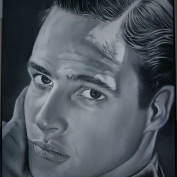 Schilderij getiteld "marlon brando" door Eric Pottier, Origineel Kunstwerk