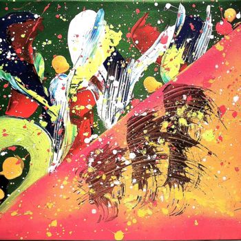 Schilderij getiteld ""Carnaval confiné"" door Charlene Poulin, Origineel Kunstwerk, Acryl