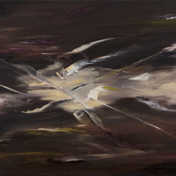 Painting titled "Solar Winds" by Poumi Lescaut, Original Artwork, Oil Mounted on Wood Stretcher frame