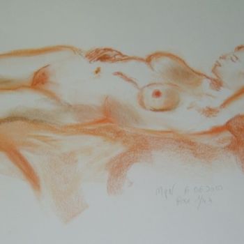 Painting titled "modèle vivant" by Mireille Pouteil Noble, Original Artwork