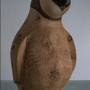 Sculpture titled "Paroles de Pingouin" by Didier Pouzol, Original Artwork, Wood