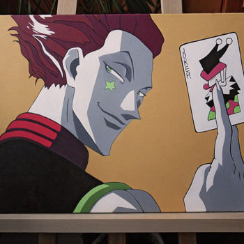 Painting titled "Hisoka acrylic on c…" by Celeste Skyhawer, Original Artwork, Acrylic