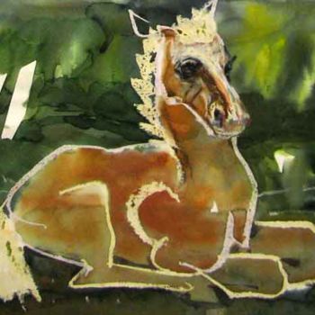 Картина под названием "Foal" - Aleksey Poyaganov, Подлинное произведение искусства