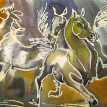 Schilderij getiteld "Horses" door Aleksey Poyaganov, Origineel Kunstwerk