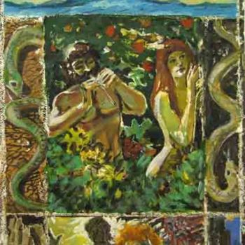Ζωγραφική με τίτλο "Адам и Ева/Adam and…" από Aleksey Poyaganov, Αυθεντικά έργα τέχνης