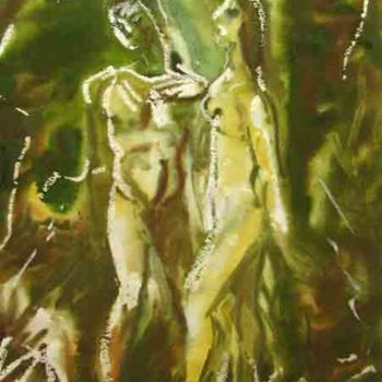 Peinture intitulée "Адам и Ева/Adam and…" par Aleksey Poyaganov, Œuvre d'art originale