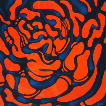 Peinture intitulée "FUSION ORANGE ET BL…" par Poyenneart, Œuvre d'art originale, Acrylique