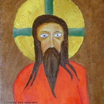 Malerei mit dem Titel "Russian Christ" von Nikita Pozdnyakov, Original-Kunstwerk, Öl