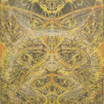 Pittura intitolato "totem-biomorphique-…" da Pierre Paul Parmentier, Opera d'arte originale