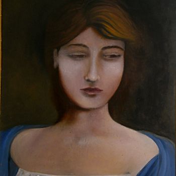 Malerei mit dem Titel "portrait de jeune f…" von Pierre Paul Parmentier, Original-Kunstwerk, Öl