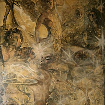 Malerei mit dem Titel "profusion d'esprits…" von Pierre Paul Parmentier, Original-Kunstwerk, Öl