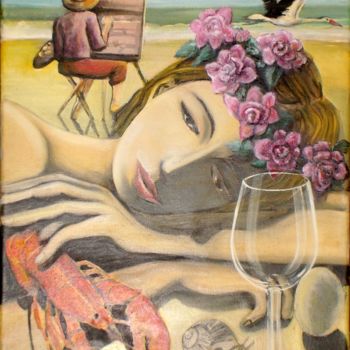 Картина под названием "le homard n'est pas…" - Pierre Paul Parmentier, Подлинное произведение искусства, Масло